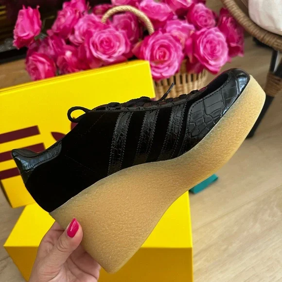 adidas gazelle silver green womens Gucci X ADIDAS Softy Velvet Suede Madeira Demetra Womens Gazelle Sneakers  4.5 Pink Gold 1751732  FASHIONPHILE